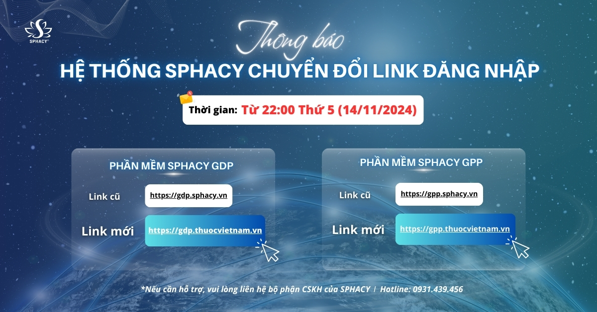 Thông báo: SPHACY cập nhật Link đăng nhập để nâng cao trải nghiệm người dùng