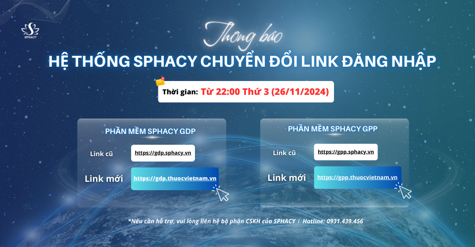 Thông báo: SPHACY cập nhật Link đăng nhập để nâng cao trải nghiệm người dùng