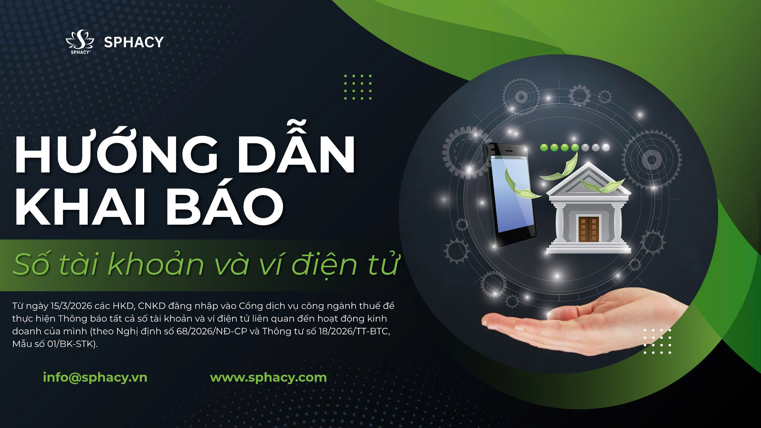 HƯỚNG DẪN KÊ KHAI THÔNG TIN SỐ TÀI KHOẢN VỚI CƠ QUAN THUẾ